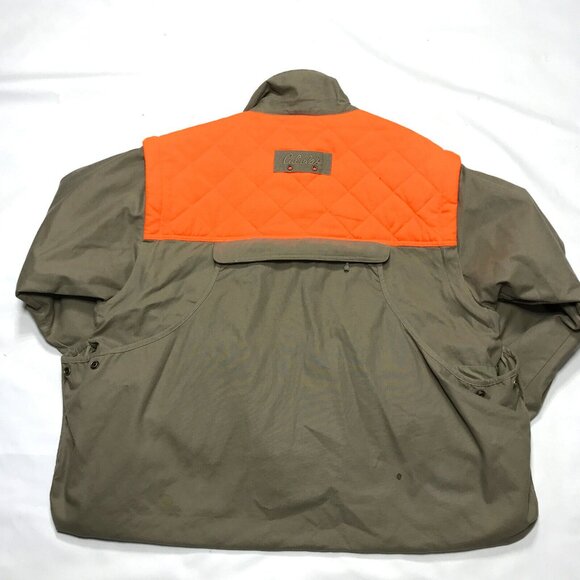 Cabela's Shooting Hunting Jacket Hi-Viz Padded Shoulders Zip-Off Sleeves Mens L - Picture 8 of 10